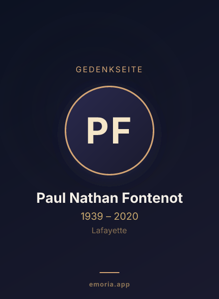 Gedenkportrait von Paul Nathan Fontenot