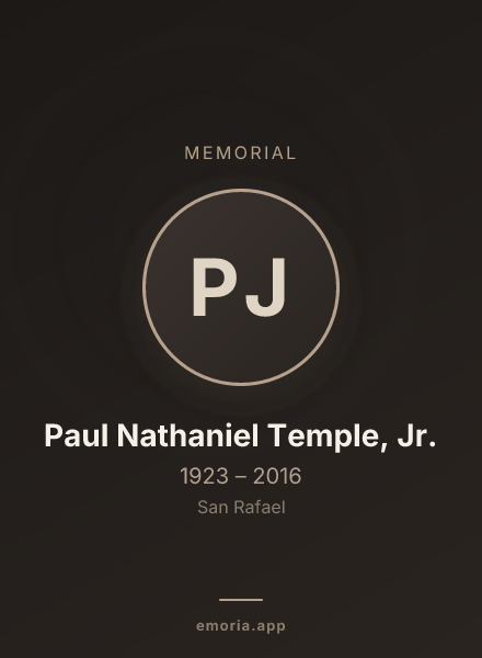 Memorial portrait of Paul Nathaniel Temple, Jr.