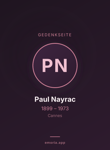Gedenkportrait von Paul Nayrac