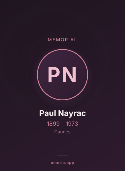 Memorial portrait of Paul Nayrac
