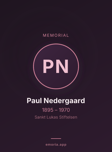 Memorial portrait of Paul Nedergaard