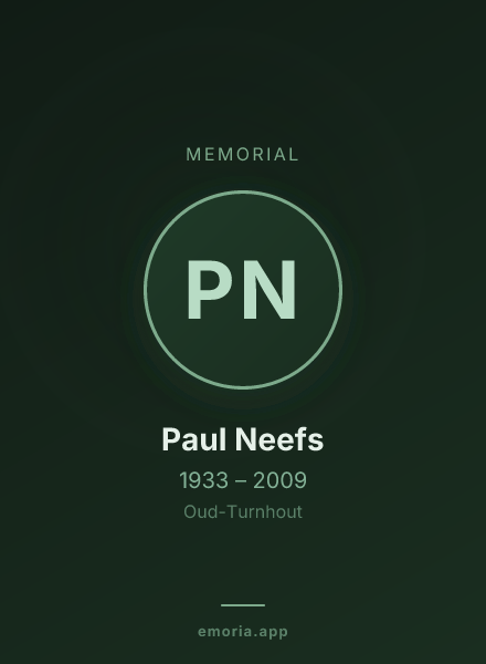 Memorial portrait of Paul Neefs