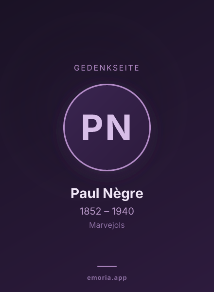 Gedenkportrait von Paul Nègre