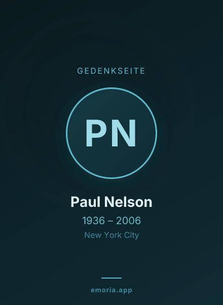 Gedenkportrait von Paul Nelson