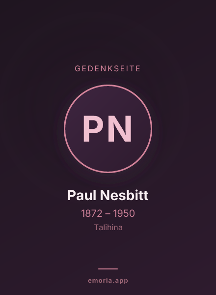 Gedenkportrait von Paul Nesbitt