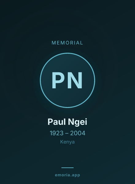 Memorial portrait of Paul Ngei