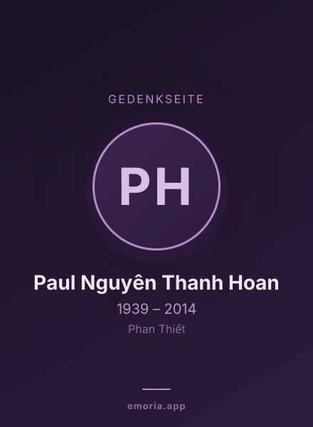 Gedenkportrait von Paul Nguyên Thanh Hoan