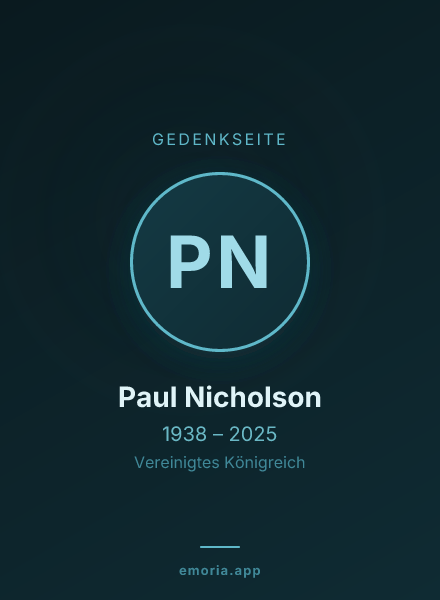 Gedenkportrait von Paul Nicholson