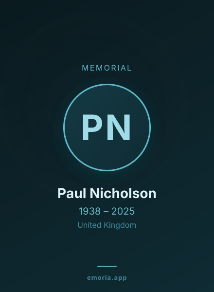Memorial portrait of Paul Nicholson