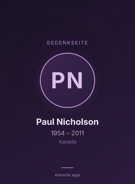 Gedenkportrait von Paul Nicholson