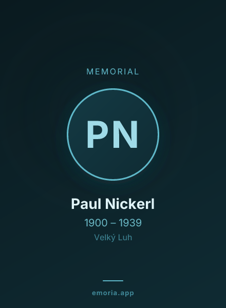 Memorial portrait of Paul Nickerl