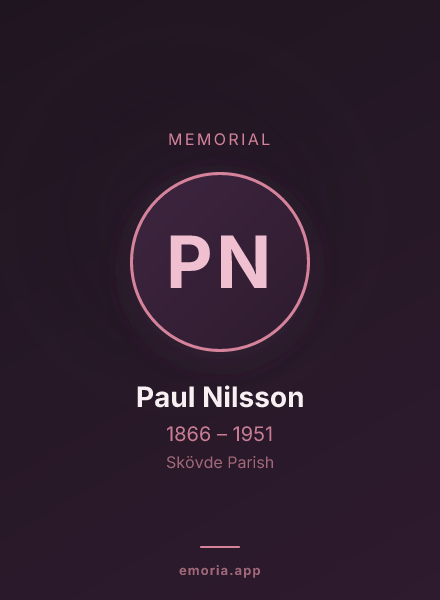 Memorial portrait of Paul Nilsson