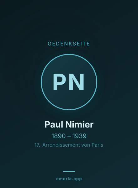 Gedenkportrait von Paul Nimier