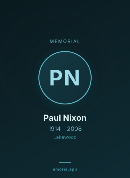 Memorial portrait of Paul Nixon