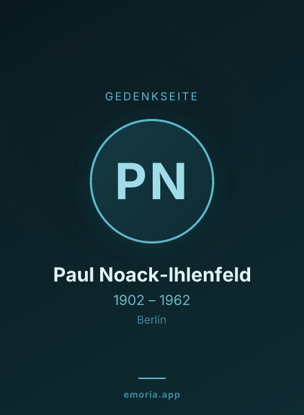 Gedenkportrait von Paul Noack-Ihlenfeld