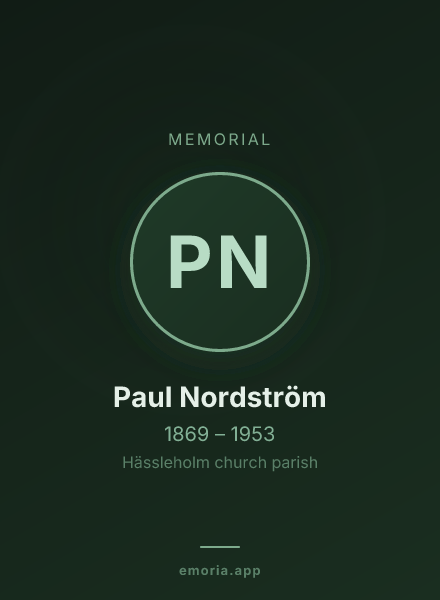 Memorial portrait of Paul Nordström