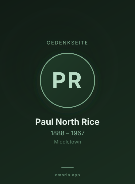 Gedenkportrait von Paul North Rice