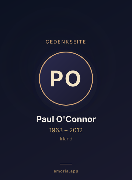 Gedenkportrait von Paul O'Connor