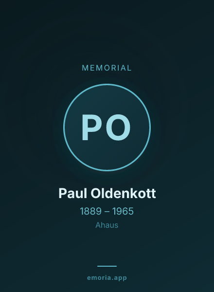 Memorial portrait of Paul Oldenkott