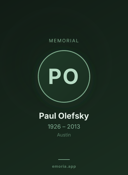 Memorial portrait of Paul Olefsky