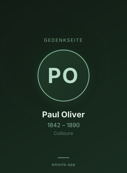 Gedenkportrait von Paul Oliver