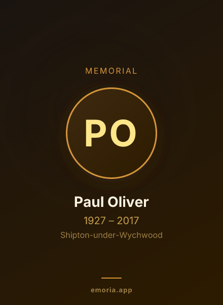 Memorial portrait of Paul Oliver