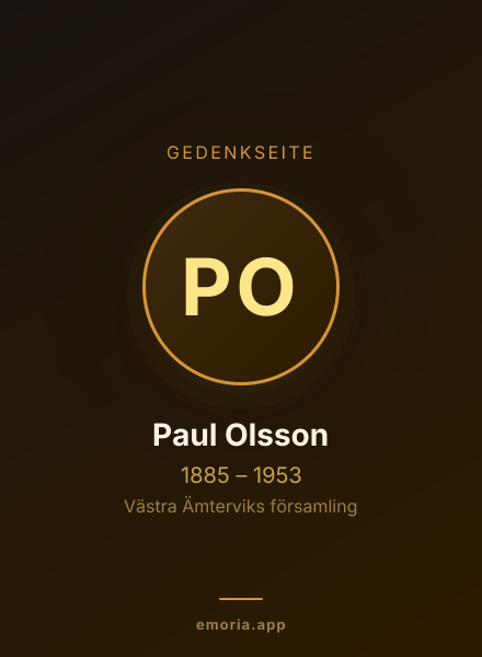 Gedenkportrait von Paul Olsson