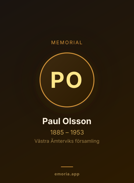 Memorial portrait of Paul Olsson