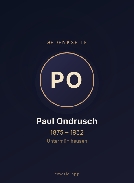 Gedenkportrait von Paul Ondrusch