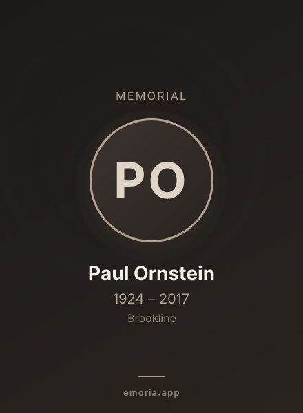 Memorial portrait of Paul Ornstein