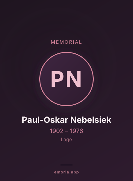 Memorial portrait of Paul-Oskar Nebelsiek
