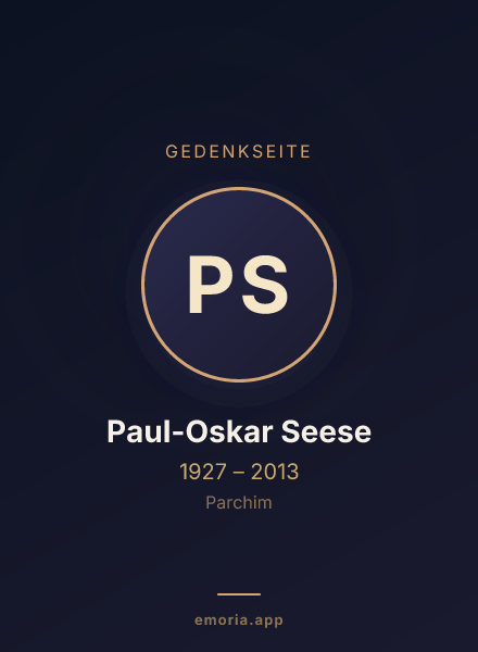 Gedenkportrait von Paul-Oskar Seese