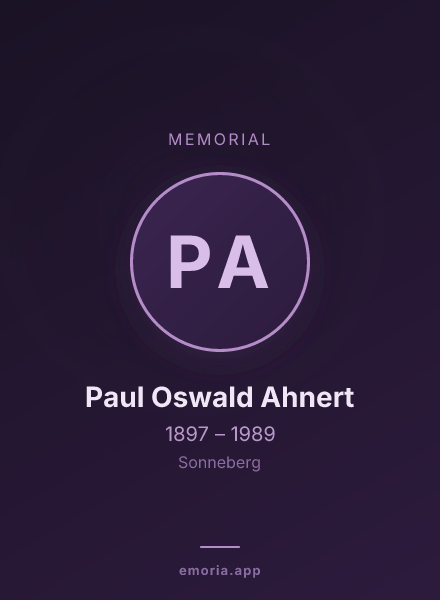 Memorial portrait of Paul Oswald Ahnert