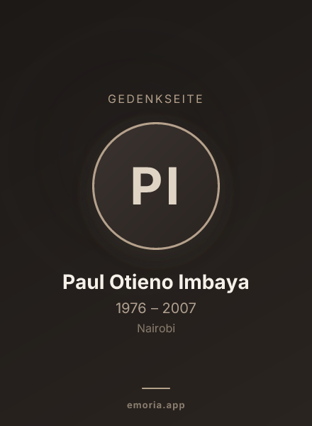 Gedenkportrait von Paul Otieno Imbaya