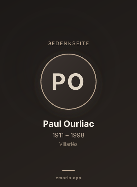 Gedenkportrait von Paul Ourliac