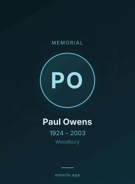 Memorial portrait of Paul Owens