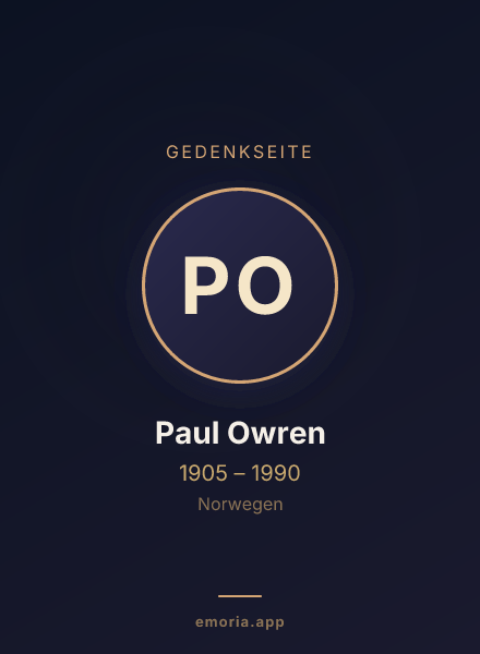 Gedenkportrait von Paul Owren