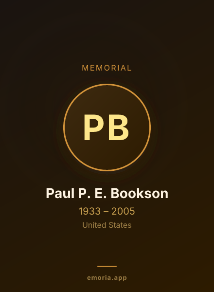 Memorial portrait of Paul P. E. Bookson