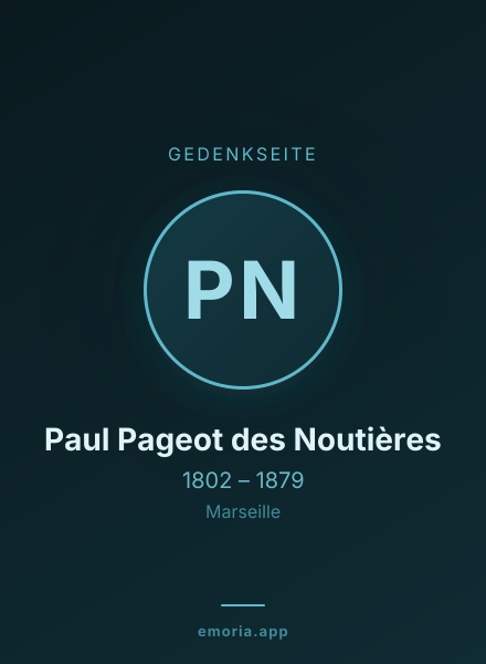 Gedenkportrait von Paul Pageot des Noutières