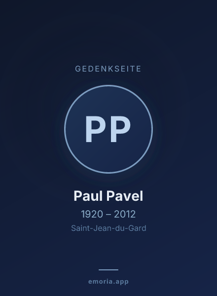 Gedenkportrait von Paul Pavel