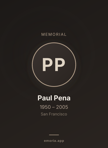 Memorial portrait of Paul Pena