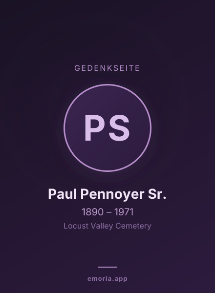 Gedenkportrait von Paul Pennoyer Sr.