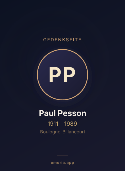 Gedenkportrait von Paul Pesson