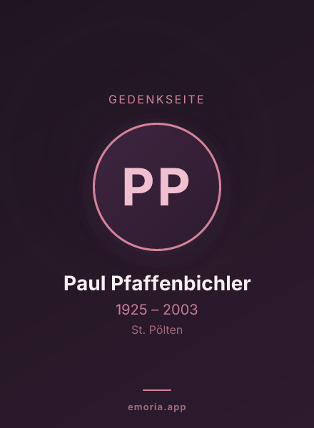 Gedenkportrait von Paul Pfaffenbichler