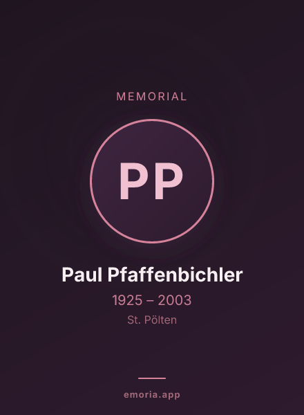 Memorial portrait of Paul Pfaffenbichler