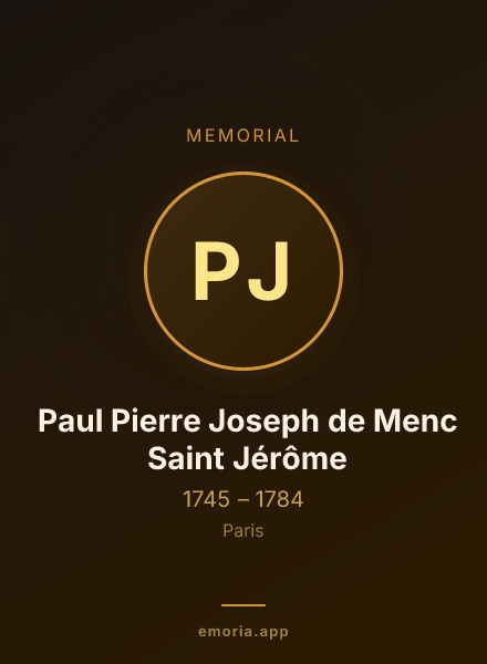 Memorial portrait of Paul Pierre Joseph de Menc Saint Jérôme