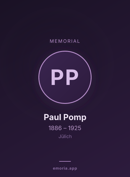 Memorial portrait of Paul Pomp