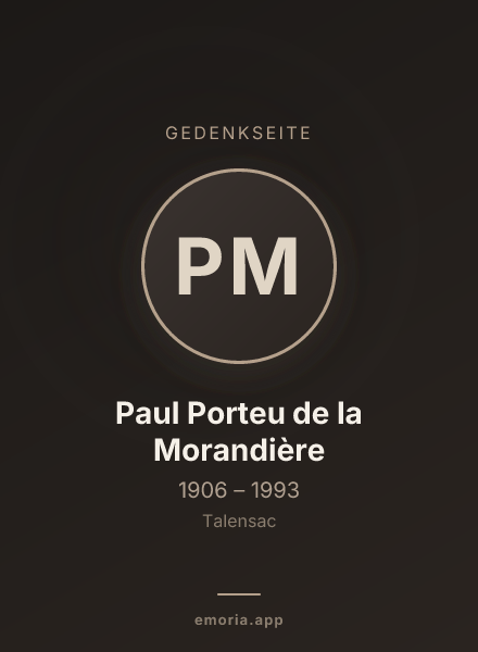 Gedenkportrait von Paul Porteu de la Morandière
