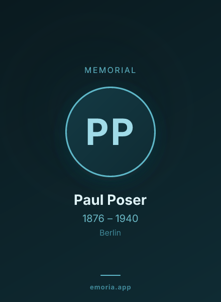 Memorial portrait of Paul Poser