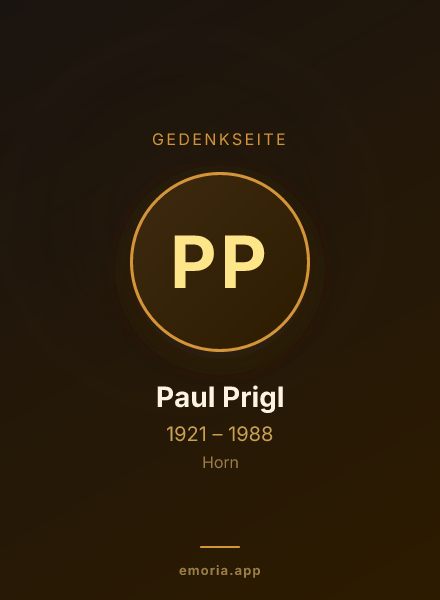 Gedenkportrait von Paul Prigl
